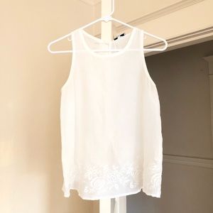 Madewell sheer embroidered tank top